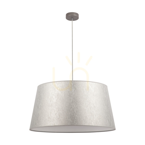Verifica Lampa suspendată Prata, 1xE27, Max. 40 W, metal gri/cablu din PVC transparent/abat-jour argintiu, Ø 60 cm
