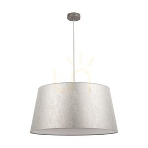 Lampa suspendată Prata, 1xE27, Max. 40 W, metal gri/cablu din PVC transparent/abat-jour argintiu, Ø 60 cm small 0