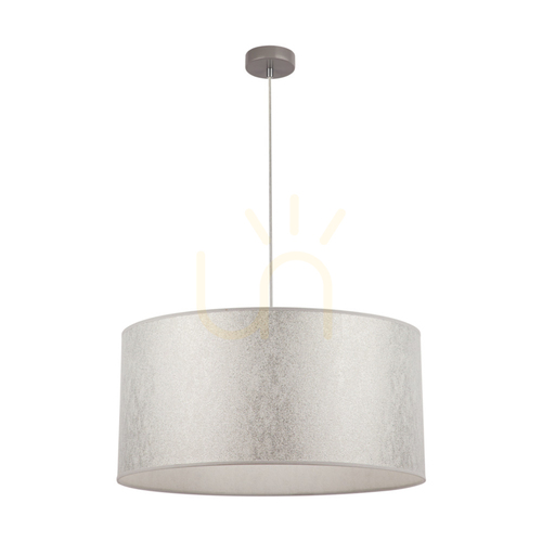 Verifica Lampa suspendată Prata, 1xE27, Max. 60 W, metal gri / cablu din PVC transparent / abajur argintiu, Ø 50 cm