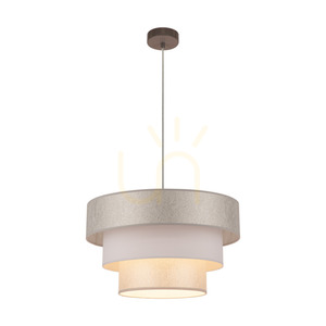 Lampa suspendată Prata, 1xE27, Max. 40 W, metal gri / cablu din PVC transparent / abajur alb-argintiu, Ø 45 cm small 1