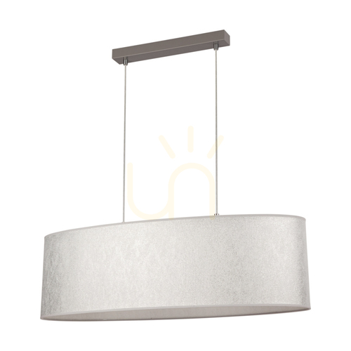 Verifica Lampa suspendată Prata, 2xE27, Max. 40 W, metal gri/cablu din PVC transparent/abat-jour argintiu, 80 cm