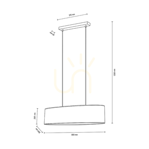 Lampa suspendată Prata, 2xE27, Max. 40 W, metal cromat / cablu din PVC transparent / abajur argintiu, 80 cm small 3