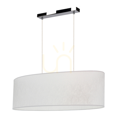 Verifica Lampa suspendată Prata, 2xE27, Max. 40 W, metal cromat / cablu din PVC transparent / abajur argintiu, 80 cm
