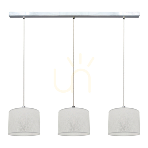 Verifica Lampa suspendată Prata, 3xE27, Max. 40 W, metal cromat / cablu din PVC transparent / abajur argintiu, 100 cm