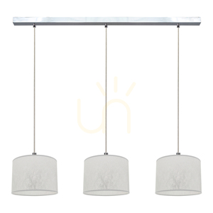 Lampa suspendată Prata, 3xE27, Max. 40 W, metal cromat / cablu din PVC transparent / abajur argintiu, 100 cm small 0