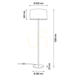 Lampa de podea Prata, 1xE27, Max. 60 W, metal cromat / cablu din PVC transparent / abajur argintiu, Ø 50 cm small 4