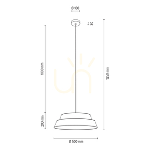 Lampa suspendată „Preto Pepito”, 1xE27, Max. 60 W, metal negru/cablu împletit negru/abat-jour negru cu model „Pepitka”, Ø 50 cm small 6