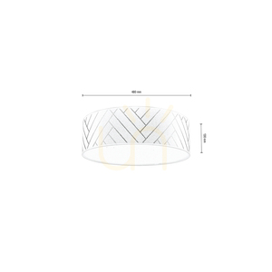 Lampa de tavan Punto, 4xE27, Max. 25 W, abajur din metal alb/cu model multicolor, Ø 48 cm small 1