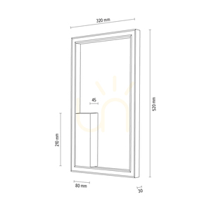 Aplică de perete Ramme „In&amp;Out”, 1xLED, 3000K, 28W, stejar uleiat, cu variator tactil, 32 cm small 3