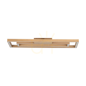 Lampa de tavan Ramme, 2 LED-uri, 3000 K, 57 W, stejar uleiat, 83 cm small 3