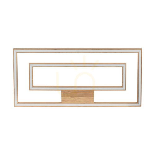 Verifica Lampa de tavan Ramme, 2 LED-uri, 3000 K, 57 W, stejar uleiat, 83 cm