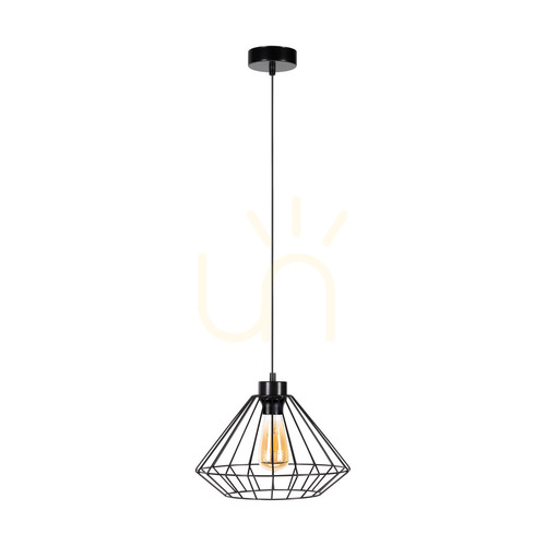 Verifica Lampa suspendată Raquelle, 1xE27, Max. 60 W, metal negru/cablu din PVC negru/abat-jour din metal negru, Ø 30 cm