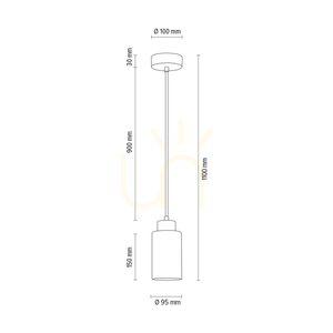 Lampa suspendată Ravio, 1xE27, Max. 60 W, mesteacăn/negru, cablu din PVC, abajur din sticlă albă și neagră, Ø 10 cm small 2