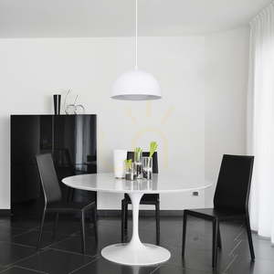 Lampa suspendată Ray, include 1 bec LED de 3000K și 10W, metal alb/cablu din PVC transparent, Ø25,5 cm small 2