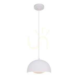 Lampa suspendată Ray, include 1 bec LED de 3000K și 10W, metal alb/cablu din PVC transparent, Ø25,5 cm small 3