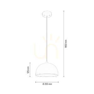 Lampa suspendată Ray, include 1 bec LED de 3000K și 10W, metal alb/cablu din PVC transparent, Ø25,5 cm small 4