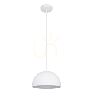 Lampa suspendată Ray, include 1 bec LED de 3000K și 10W, metal alb/cablu din PVC transparent, Ø25,5 cm small 0