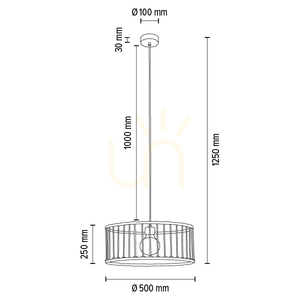 Lampa suspendată Reve, 1xE27, Max. LED de 15 W, stejar uleiat/natural, cablu împletit/șnur de bumbac împletit de culoare crem, Ø 50 cm small 5