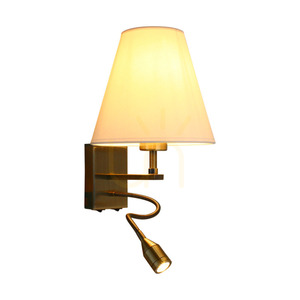 Aplică de perete Relax: 1xE27 (Max. 60 W), 1x LED 3000 K 1 W, metal patinat/alb, abajur de 25 cm small 1