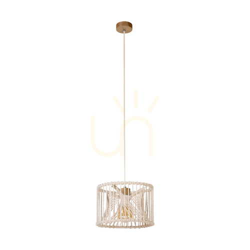 Verifica Lampa suspendată Reve, 1xE27, Max. LED de 15 W, stejar uleiat/natural, cablu împletit/șnur de bumbac împletit de culoare crem, Ø 30 cm