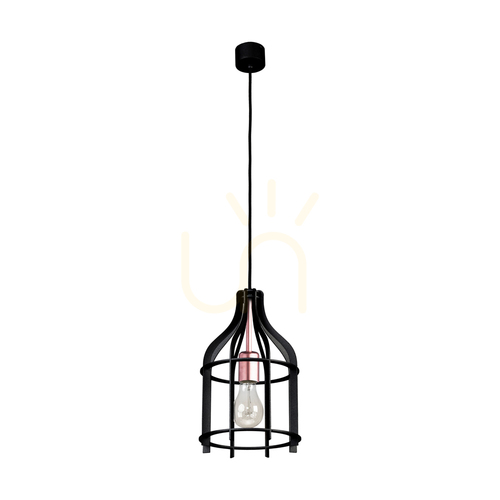 Verifica Lampa suspendată Riana, 1xE27, Max. 60 W, metal negru/cablu din PVC negru, Ø 20 cm