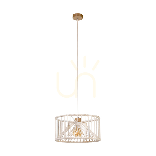 Verifica Lampa suspendată Reve, 1xE27, Max. LED de 15 W, stejar uleiat/natural, cablu împletit/șnur de bumbac împletit de culoare crem, Ø 40 cm