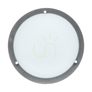 Lampă de tavan Rocky, 1xLED, 2700K, 18W, gri beton/abat-jour din sticlă albă, Ø45 cm small 1