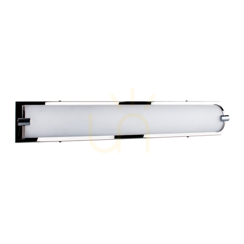 Verifica Aplică de perete Romy, include LED 3000K 27W, metal cromat/abat-jour din sticlă albă, 64 cm