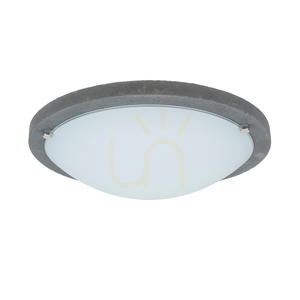 Lampa de tavan Rocky, 1xLED, 2700K, 13W, gri beton/abat-jour din sticlă albă, Ø35 cm small 1