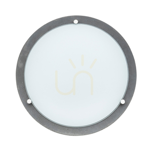 Lampa de tavan Rocky, 1xLED, 2700K, 13W, gri beton/abat-jour din sticlă albă, Ø35 cm small 0