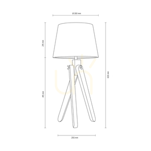 Lampa de masă Rune, 1xE27, Max. 40 W, stejar uleiat / cablu din PVC transparent / abajur alb, Ø 30 cm small 2