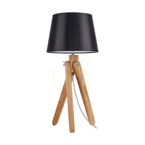 Lampa de masă Rune, 1xE27, Max. 40 W, stejar uleiat / cablu din PVC transparent / abajur negru, Ø 30 cm small 0