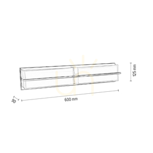 Aplică de perete Sally, include LED 3000K 20W, metal cromat/abat-jour din sticlă albă, 60 cm small 3