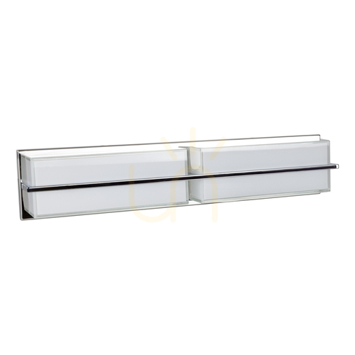 Verifica Aplică de perete Sally, include LED 3000K 20W, metal cromat/abat-jour din sticlă albă, 60 cm