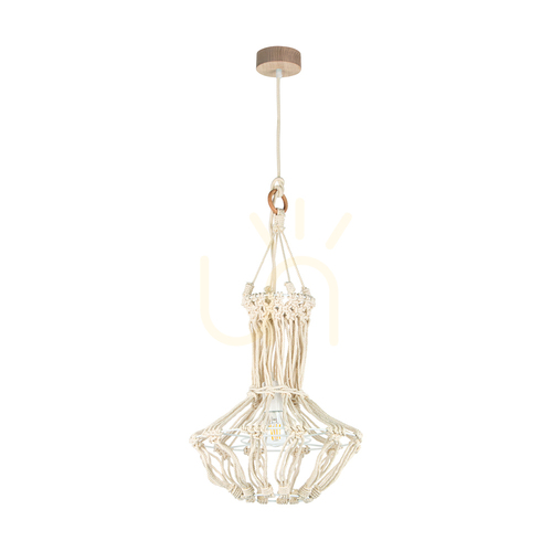 Verifica Lampa suspendată Samba, 1xE27, Max. LED de 15 W, stejar uleiat/natural, cablu împletit/șnur de bumbac împletit de culoare crem, Ø 35 cm
