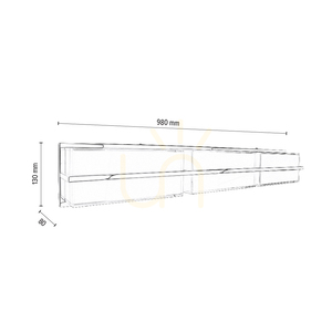 Aplică de perete Sally, include LED 3000K 30W, metal cromat/abat-jour din sticlă albă, 98 cm small 2