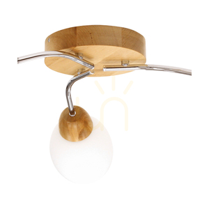 Lampa de tavan „Moș Crăciun”, 3xE27, Max. 60 W, mesteacăn/metal cromat/abat-jour din sticlă albă, Ø 60 cm small 1
