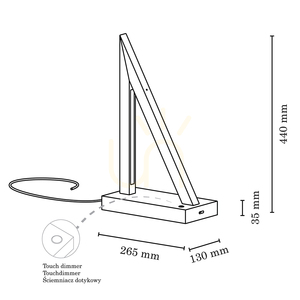 Lampa de masă Segel, 2 LED-uri, 3000 K, 8,5 W, stejar uleiat/antracit, cablu împletit cu variator tactil, 26,5 cm small 4