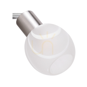 Lampa de tavan Sara, 3xE14, Max. 40 W, metal satinat/alb, abajur din sticlă, 59 cm small 2