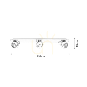 Lampa de tavan Sergio, include 3 prize GU10, maxim. 50 W, metal cromat, 85,5 cm small 4