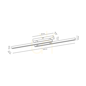 Lampă de tavan mică, 2 LED-uri, 3000 K, 22,5 W, mesteacăn, 120 cm small 2