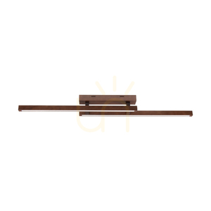 Lampă de tavan mică, 2 LED-uri, 3000 K, 22,5 W, lemn de fag și nuc, 120 cm small 0