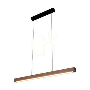 Lampă suspendată Smal Single cu 2 LED-uri, 3000K, 28,5 W, din lemn de mesteacăn/metal negru/cablu din PVC transparent, cu variator tactil, 100 cm small 1