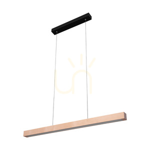 Lampă suspendată Smal Single cu 2 LED-uri, 3000K, 28,5 W, din lemn de mesteacăn/metal negru/cablu din PVC transparent, cu variator tactil, 100 cm small 0