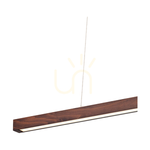 Lampă suspendată Smal Single cu 2 LED-uri, 3000K, 28,5 W, din lemn de fag și nuc / cablu din PVC transparent cu variator tactil, 100 cm small 1