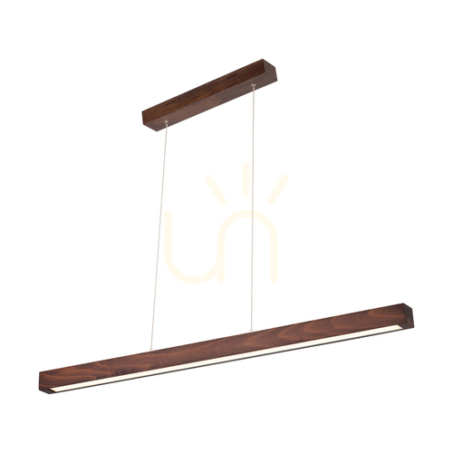 Verifica Lampă suspendată Smal Single cu 2 LED-uri, 3000K, 28,5 W, din lemn de fag și nuc / cablu din PVC transparent cu variator tactil, 100 cm