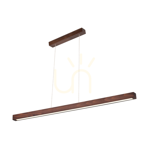 Verifica Lampă suspendată Smal 2xLED 3000K 34,5 W, din lemn de fag și nuc / cablu din PVC transparent cu variator tactil, 120 cm