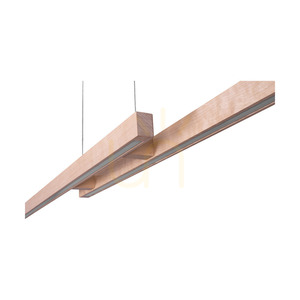 Lampă suspendată Smal Double cu 2 LED-uri, 3000K, 28,5 W, din lemn de mesteacăn/metal negru/cablu din PVC transparent, cu variator tactil, 150 cm small 2
