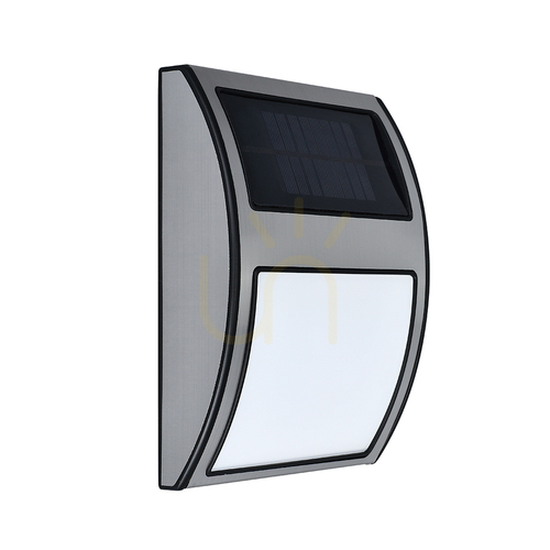 Verifica Aplică solară pentru număr de casă, include 3 LED-uri de 0,1 W, metal satinat/plastic alb și negru, IP44, 17 cm