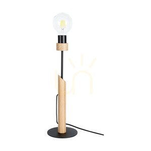 Lampa de masă Solange, 1xE27, Max. 60 W, stejar uleiat/metal negru/cablu împletit negru, Ø 15 cm small 0